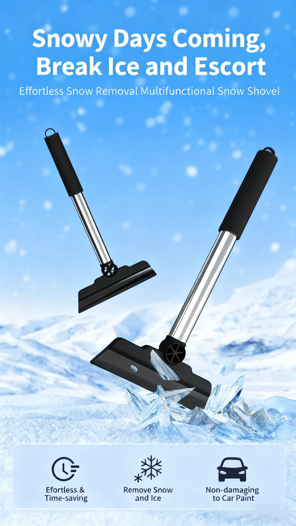 Car Snow Shovel Auto Ice Scraper Snow for Windshield Snow Shovel Car Winter Snow Removal Cleaning Tools Car Snow Removal Tool