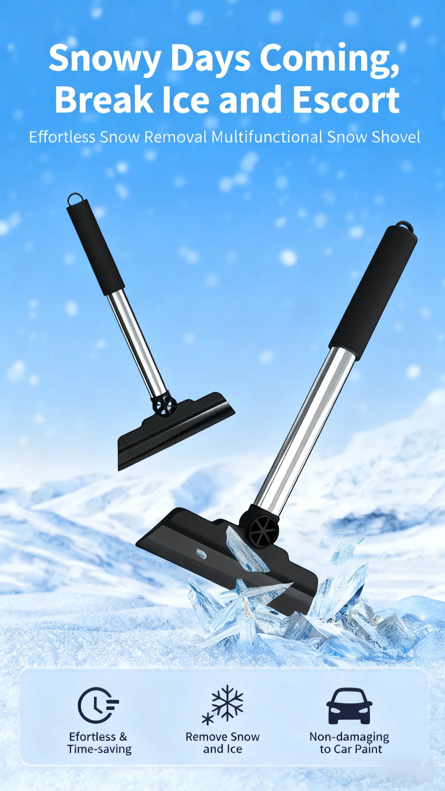 Car Snow Shovel Auto Ice Scraper Snow for Windshield Snow Shovel Car Winter Snow Removal Cleaning Tools Car Snow Removal Tool