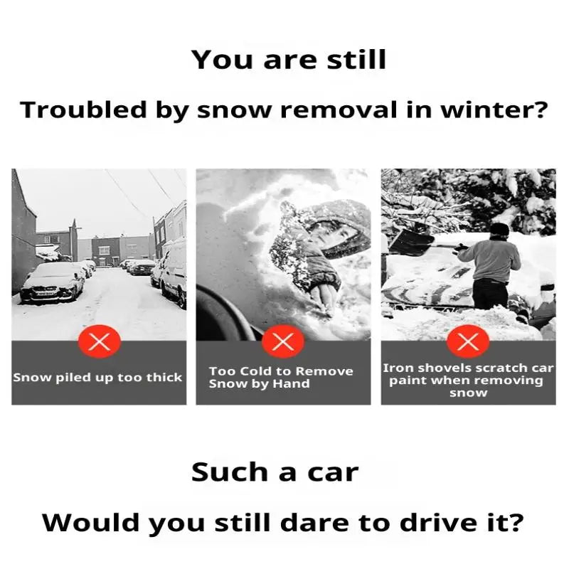 Versatile Ice Scraper for Cars, Windshield and Door Snow Removal, Frost Clearing Tool for Winter, Auto Cleaning Accessories